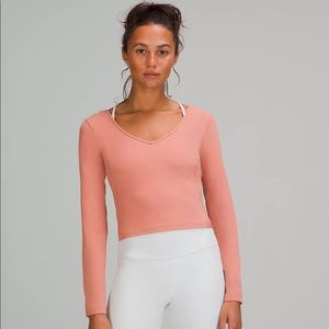 Lululemon NWT align long sleeve shirt nulu 10 in pink savannah